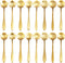 16 Pieces Flower Spoon Coffee Teaspoon Set, PBIEHSR Stainless Steel Coffee Tea Spoons Dessert Scoop for Stirring Drink Mixing Milkshake Jam (Gold-...