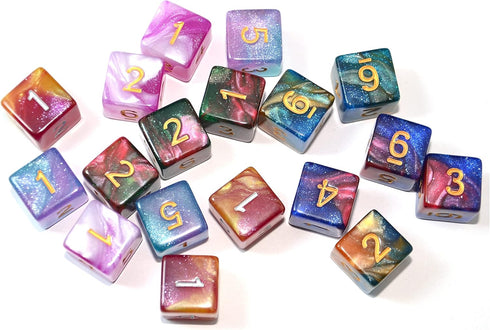 D6 Six Sides 16mm Two Color Dice for DND MTG PRG Wow Table Game (Color 4)...