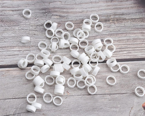 200 Pcs Silicone Cable Ties 12 MM OD Reusable Rubber Bands for Wire Cord Cable Management Home Office School Organization (White)...