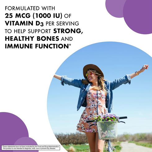 Bluebonnet Nutrition EarthSweet Vitamin D3 1000IU - Bone & Immune Support Supplement - Raspberry Chewable Vitamin D Supplement for Women & Men - S...