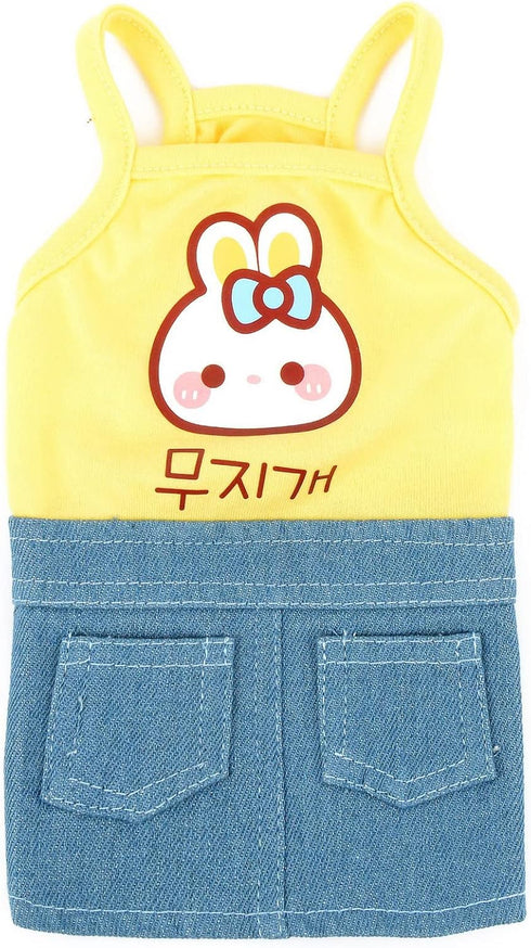 Zunea Camisole Dog Dresses for Small Dogs Girls Summer Puppy Sundress Denim Skirt Cute Female Dogs Dress Soft Vest Shirts Pet Clothes Outfits Dail...