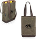 PICNIC TIME 2 Bottle Insulated, Distressed Waxed Canvas Tote, Wine Gift Bag, Khaki Green with Beige Accents...