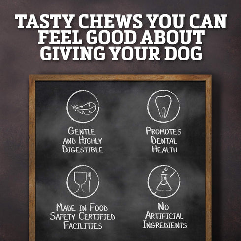 Rawhide Dog Treats | Healthy, Grass-Fed Buffalo Jerky Raw Hide Chews | Hickory Smoked Flavor | Jerky Kabob, 18 Count...
