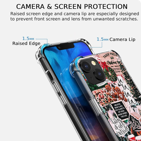 Christmas Aesthetic Case Compatible with iPhone 15, Winter Holiday Festive Case for iPhone 15, Trendy Cool TPU Bumper Case Cover...