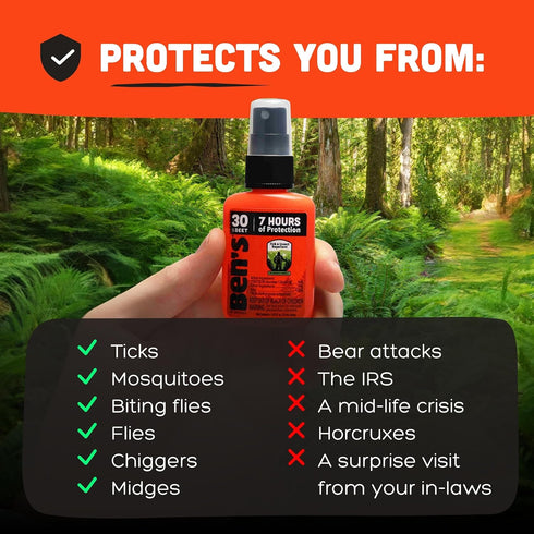 Ben's Tick & Insect Repellent - Travel Size Bug Spray with 30% DEET for Mosquitoes, Ticks & More - Up to 7 Hours of Protection - Fragrance-Free - ...