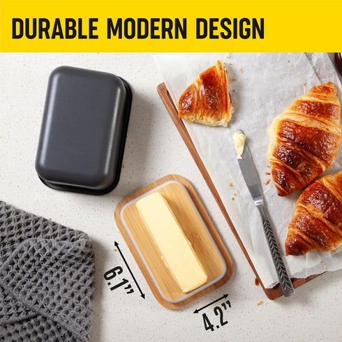 Butter Dish with Lid - Countertop & Fridge Butter Keeper, Container & Holder, Large and Small Tray with Lid, Storage Box, Mantequillera...