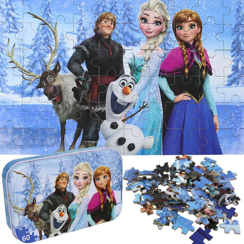 Princess Puzzles for Kids Ages 4-8 60 Pieces Puzzles for Kids Ages 3-5 Princess Puzzle for Girls and Boys Toys Jigsaw Puzzles in a Metal Box Educa...
