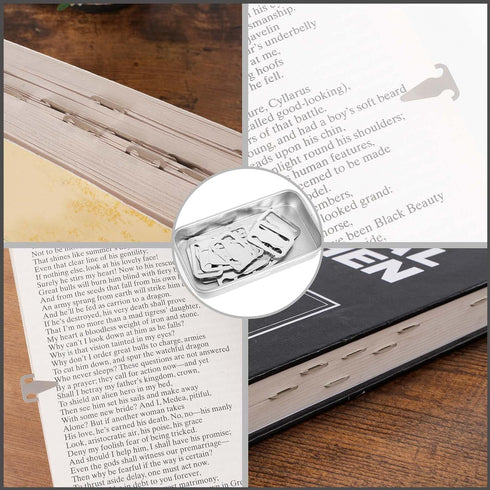 Line Markers 50 PCS Bookmarks,Sainless Steel Bookmark,Cute Book Darts,Metal Book Markers Clips for Reading Page Markers...