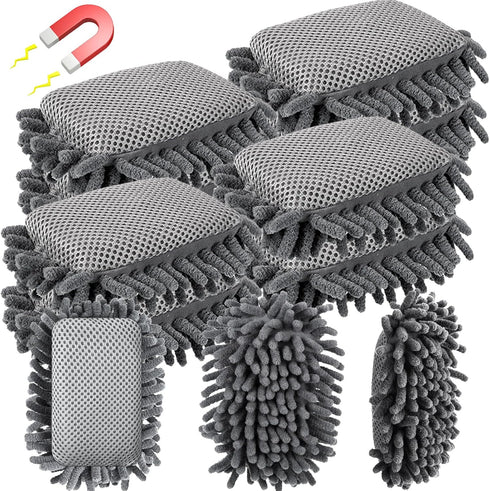 8 Pcs Microfiber Shag Eraser with Magnet Magnetic Dry Erase Eraser Washable Whiteboard Eraser for Markers Chalk Home Classroom Office Teacher Supp...