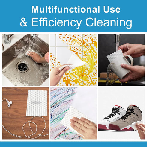 52 Count Upgrade Convex Point Magic Sponge Eraser Sheets,Disposable Portable Magic Cleaning Eraser Thin Wipes for kitchenware Bathroom Faucets Cer...