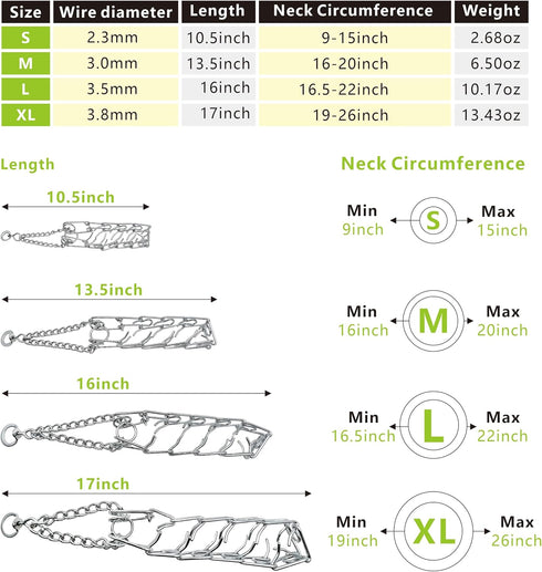 Rainbow Color Prong Pinch Dog Collar, Training Collar for Dogs,No Pull Dog Collar for Small Medium Large Dogs(XL)...