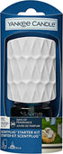 Yankee Candle ScentPlug Starter Kit | Clean Cotton Plug in Air Freshener | Up to 30 Days of Fragrance | White Organic Pattern | UK 3 pin Plug...