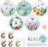 Yinder Embroidery Starter Kit for Beginners 5 Set Cross Stitch Kits for Adults with Floral and Bee Pattern Include 2 Embroidery Hoops, 5 Embroider...