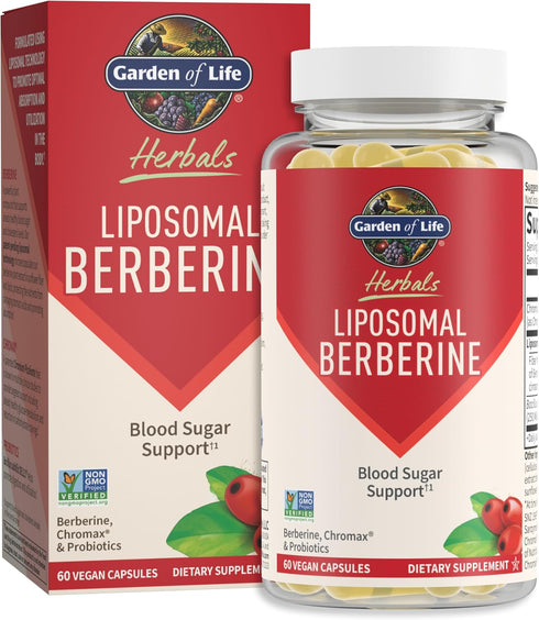 Garden of Life Liposomal Berberine and Chromium Picolinate for Already Healthy Blood Sugar, Glucose Metabolism and Cholesterol—Probiotics for Easy...