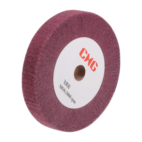 uxcell 150mm x 25mm 320 Grit Non-Woven Polishing Burnishing Wheel Nylon Wire Drawing Abrasive Flap Wheel for Stainless Steel Copper Red...