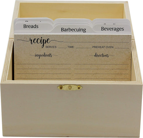 Creative Hobbies® Ready to Decorate Wooden Recipe Box with Hinged Lid and Front Clasp - Make Your Own Gift, Jewelry, Photo Box...