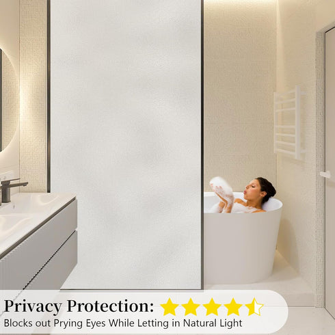 Niviy Frosted Window Film Non-Adhesive Shower Window Covering for Bathroom Office Living Room(17.7" Width by 78.7" Length)...