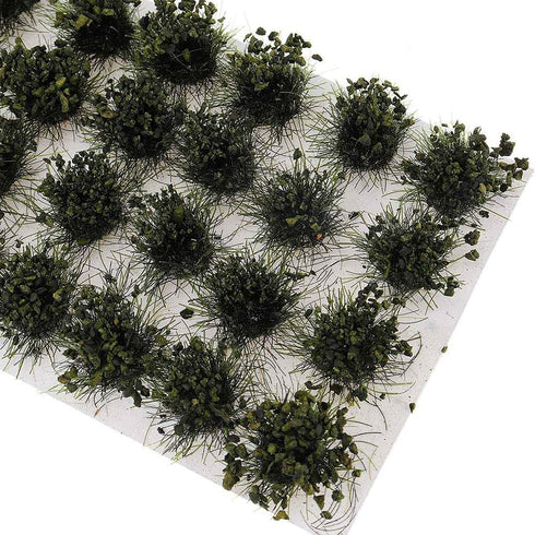 28 Pcs Green Bushy Tufts Lowland Shrubs Tuft Terrain Model Kit Static Scenery Model DIY Miniature for Train Landscape Railroad Scenery Sand Milita...