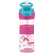Nuby Thirsty Kids Push Button Flip-it Soft Spout on The Go Water Bottle with Easy Grip Band, Pink Rainbows, 12 Ounce...