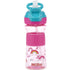 Nuby Thirsty Kids Push Button Flip-it Soft Spout on The Go Water Bottle with Easy Grip Band, Pink Rainbows, 12 Ounce...
