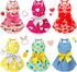 6 Pieces Puppy Dog Dress Pet Bowknot Princess Dress Puppy Floral Vest Skirt Pet Summer Dress Dog Cute Rosette Sundress Apparel for Small Dog Cat P...