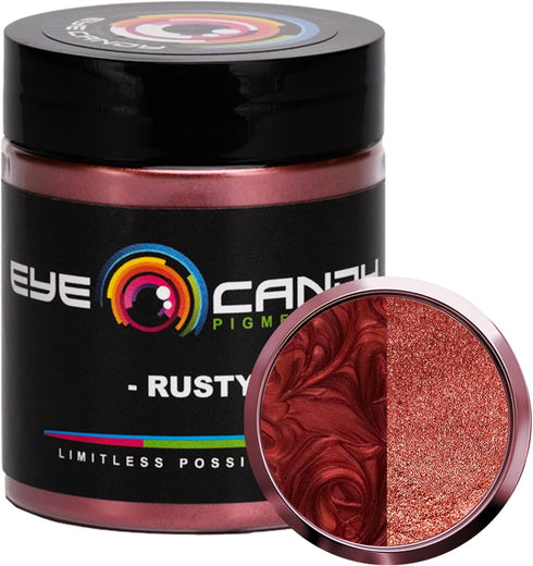 Eye Candy Pigments Premium Red Mica Powder - Rusty (25gr) - for Epoxy, Resin, Soap, Paint, Woodworking, Acrylic Pouring, Bath Bombs, Fishing Lures...