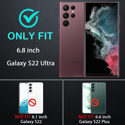 for Samsung Galaxy S22 Ultra Case, Military Grade Shockproof/Drop Proof/Dust Proof Case with 2Pcs Self Healing Flexible TPU Screen Protector & Cam...