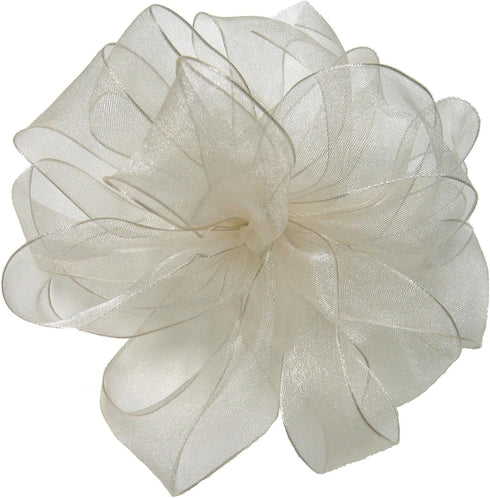Offray Wired Edge Encore Sheer Craft Ribbon, 5/8-Inch Wide by 25-Yard Spool, Ivory...