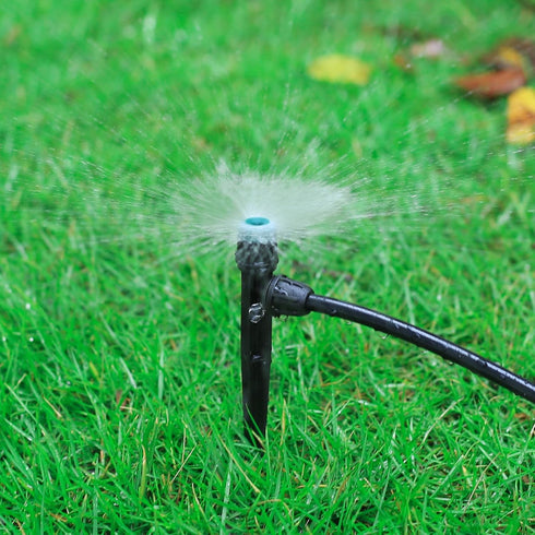 40Pcs Drip Irrigation Emitters Sprayers Fan Shape for 1/4" Tubing, Adjustable 360 Degree Water Flow Sprayers on 5.5" Arrow Stake for Garden Irriga...