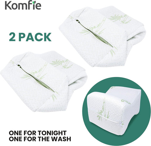 2-Pack Replacement Knee Pillow Covers - Washable Replacement Leg Pillowcase - Cooling Breathable Soft Leg Pillowcases - Replacement Covers for Kne...