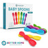 Premium Silicone Baby Spoons - 6 Pack, Self Feeding Training Spoons for Infants & Toddler, First Stage Chewable Baby Led Weaning Utensils, Dishwas...
