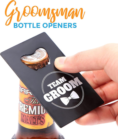 Groomsmen Bottle Openers (10 pack) Groomsman Gifts I Team Groom Gifts...