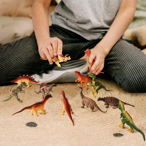 12Pack Educational Realistic Dinosaur Figure Toys for Toddler 6'' to 7" Large Size Dinosaur Playset Gift for Kids, Boys, and Girls Children's Birt...