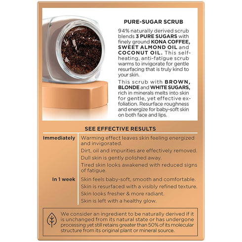 L'oreal Paris Skin Care Pure Sugar Face Scrub With Kona Coffee To Instantly Resurface & Energize for Soft Glowing Skin, 1.7 Ounce...