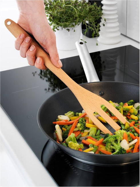 IKEA RÖRT Kitchen Tool Set of 3. Round Spoon, Square Spoon and Fork. Beach Wood...