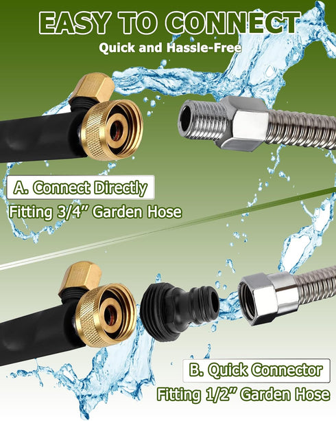 High Pressure Power Washer Gun, Portable Car Cleaner Gun Sprayer Wand with Flexible Hose Nozzle, Garden Hose End, 3 Hose Nozzles for Cleaning Gard...