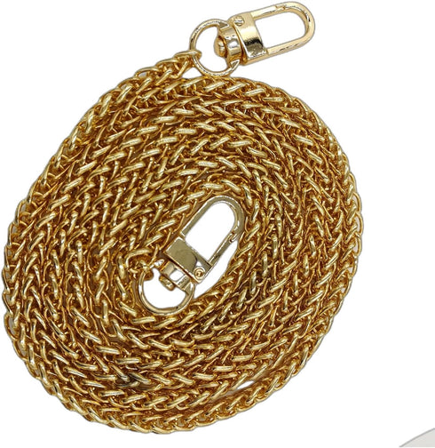 Replacement Lantern Metal Purse Chain Strap Handle Shoulder Crossbody Bag Handbag Gold 47.24inch...