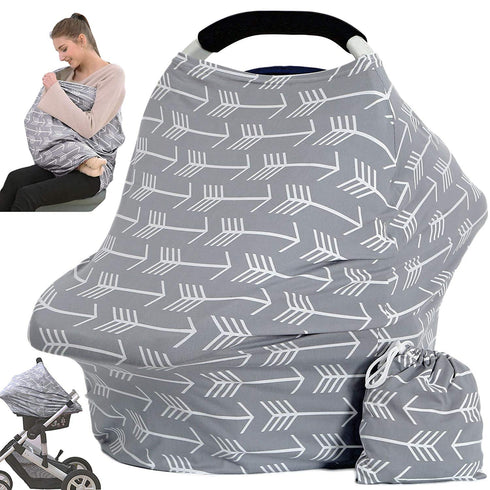Car Seat Canopy Breastfeeding Cover - Multi Use Baby Stroller and Carseat Cover, Breastfeeding Covers, Boys and Girls Shower Gifts (Classical Arro...