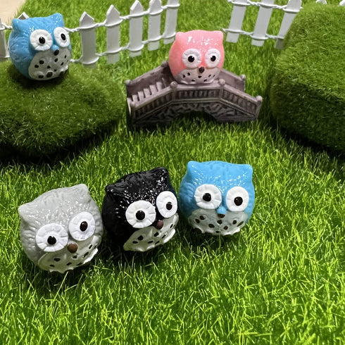 Owls Fairy Garden Accessories, Owls Miniatures for Fairy Garden Supplies, Miniature Figurines for Micro Landscape, Plant Pots, Bonsai Craft Decor,...
