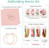Harimau 4Pcs Beginner Embroidery Kit,Natural Landscape Pattern,Cross Stitch Kits, Including Stamped Embroidery Cloth with 2 Embroidery Hoops, Mult...