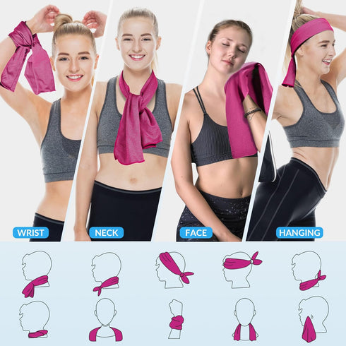U-pick Cooling Towels Bulk 40"x12", Breathable Microfiber Chill Towel, Cooling Towel for Neck and Face, Sweat Towel for Gym, Yoga, Workout, Golf, ...
