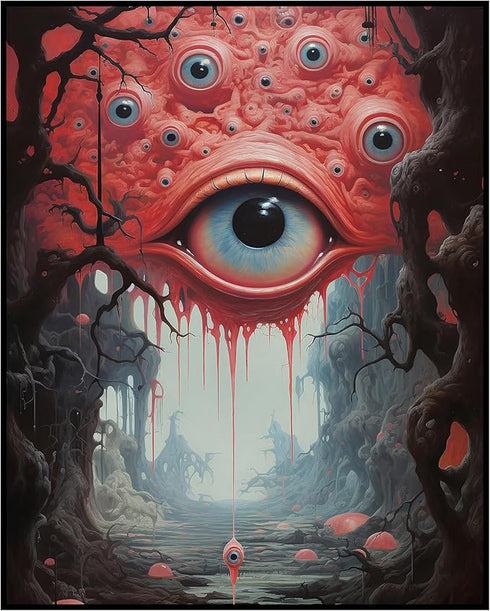 Posterizer 1 pcs-spooky sci-fi giant alien eye creature-scary art-Abstract & Modern Art-Fantasy & Fiction Art-Gift for Art Lovers-Decor for Home &...