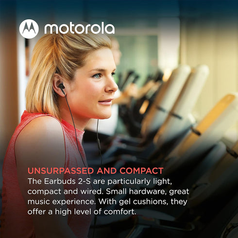 Motorola Wired Earbuds with Microphone - Earbuds 2-S Corded in-Ear Headphones, Control Button for Calls/Music, Comfortable Lightweight Silicone Ea...