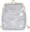 Small Sparkly Silver Purse,Sequin Bling Silver Clutch Purse,Silver Rhinestone Purse Clutch For Women 8"×6.45"×5.8"...