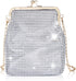 Small Sparkly Silver Purse,Sequin Bling Silver Clutch Purse,Silver Rhinestone Purse Clutch For Women 8"×6.45"×5.8"...
