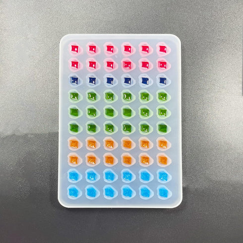 Mold Resin Craft Makes 60 Crystals - Small Crystal Stones Silicone Mold for Resin - Candles - Soap - Ice Cube - Jewelry - 1 Unique Shapes (White)(...