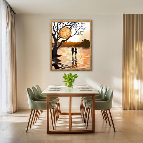 Posterizer 1 pcs-walk at sunset with your partner-cute Valentine's day poster -2-Romantic Art-Holiday Poster -Gift for Couples boyfriend girlfrien...