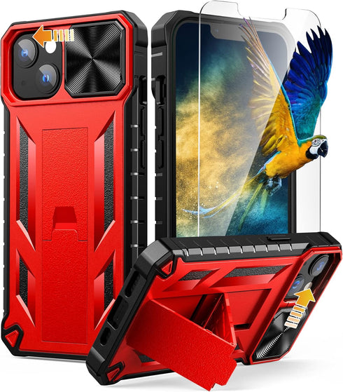 SOiOS for iPhone 13 iPhone14 Case with stand: iPhone 13 iPhone14 Cover with Kickstand | Shockproof Military Grade Protective Cell Phone Case | TPU...