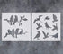 GSS Designs Birds Tree Branches Stencils (2 Pack) - 12x12Inch Reusable Mylar Bird Stencil for Painting on Wood Furniture Wall Pillows Scrapbook Ca...