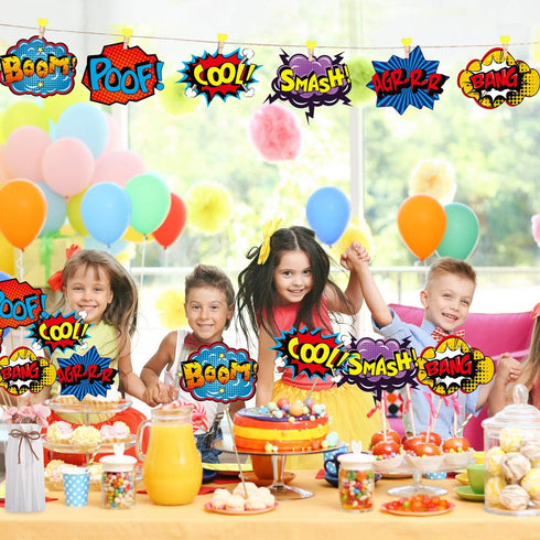 Blulu 30 Pieces Hero Themed Party Decorations, Fun Hero Sign Cutouts Signs Paper Cardboard Cutouts...